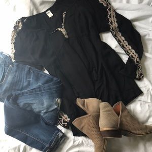 Black peasant top